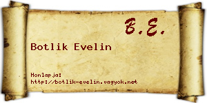 Botlik Evelin névjegykártya